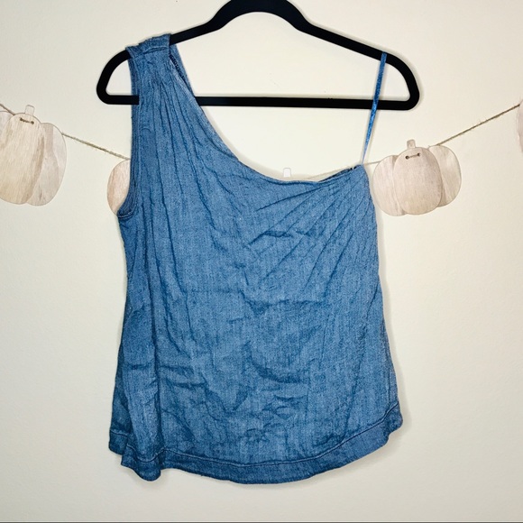 LOFT Tops - 🔥 LOFT chambray one shoulder tank top blouse